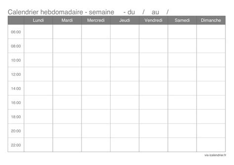 Calendrier 2017 numéro de semaine →. Semainier, Calendrier Hebdomadaire À Imprimer ...