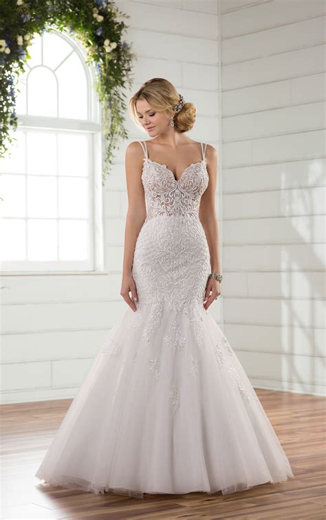 Styling tips & suggested fits. Sheer Mermaid Wedding Dress - Essense of Australia Wedding ...