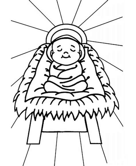 Baby Jesus Coloring Pages Printable Sketch Coloring Page