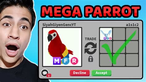 Mega Neon Parrot Trade 🦜 Frost Dragon Verdi Roblox Adopt Me Youtube