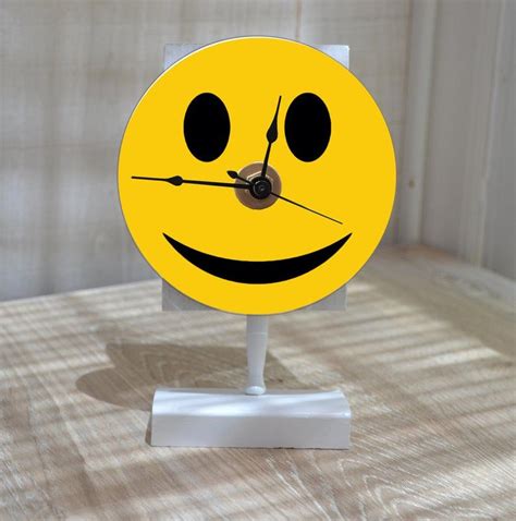 Novelty Clock Smiley Face Desk Or Wall Clock With Handmade Etsy