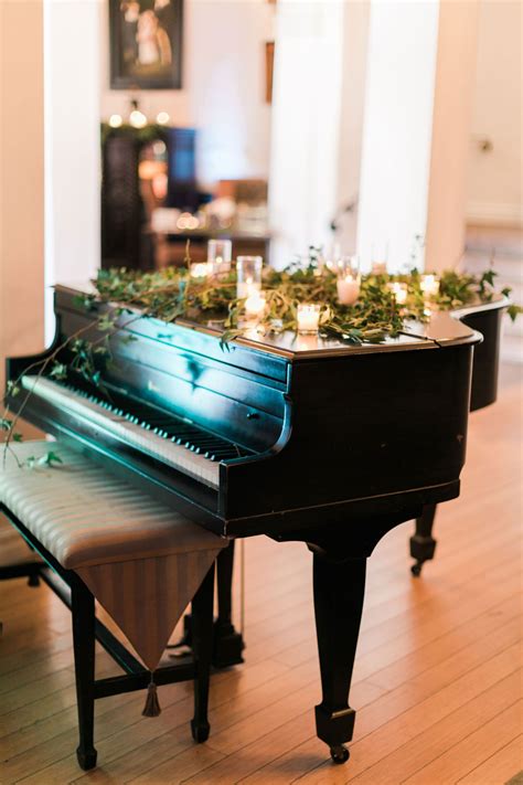 Piano Decorated With Candles And Greenery Photography Valorie Darling