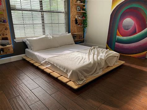Handmade Wooden Platform Bed Frame Etsy Canada