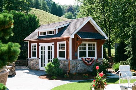 10 X 18 Carriage House Shed Built In Storage Pool Houses