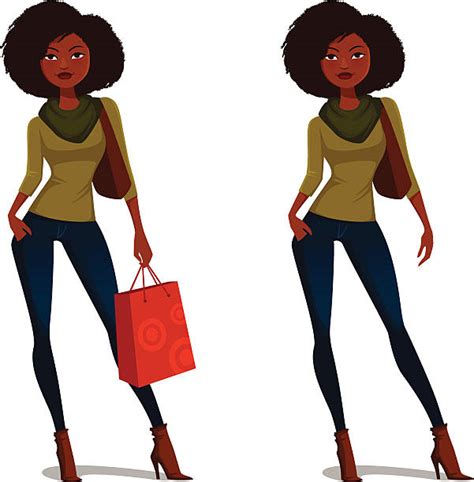 Best African American Woman Shopping Illustrations