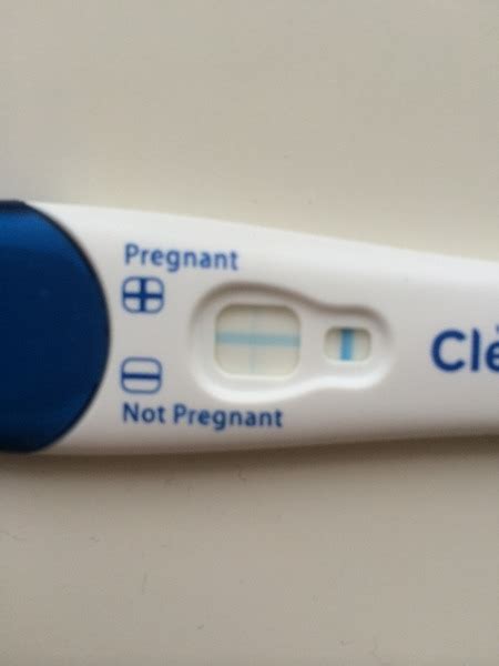 Likewise, how soon will a pregnancy test read positive? Faint positive Clear Blue | Mumsnet