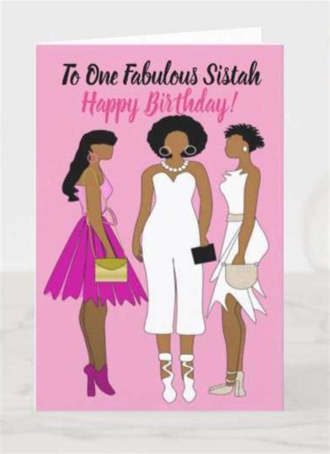 One Fabulous Sistah African American Birthday Card In 2021