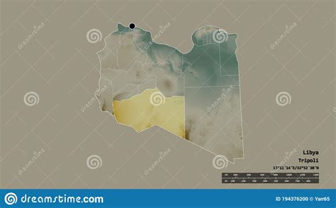 Location Of Murzuq District Of Libya Relief Stock Illustration