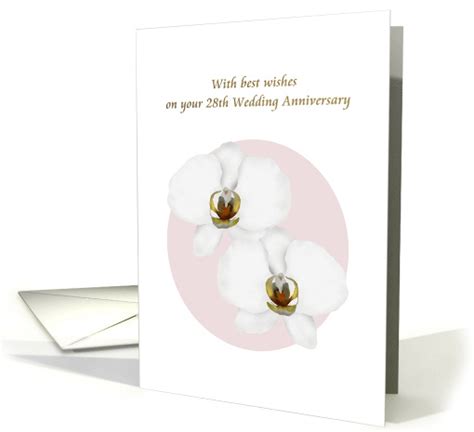 28th Wedding Anniversary Orchid Anniversary Flower Card 1343154