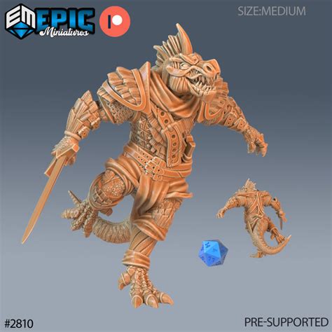 Descargar Lizardman Tribe Warrior Reptile Soldier Draconic