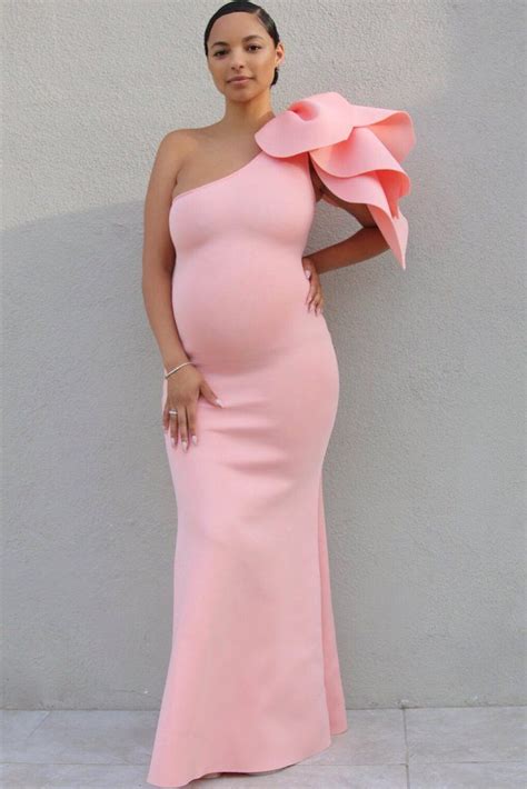 Whether you're looking for a flowy maxi dress or a comfortable stretch knit midi, we have a variety of sizes, silhouettes, and colors. Rissa Gown | Pink maternity dress, Baby shower dresses ...