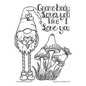 They come in all shapes and sizes… and colors! Scandinavian Gnome Valentine's Coloring Page | Love ...