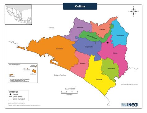 Mapa Del Estado De Colima Con Municipios Mapas Para Descargar E
