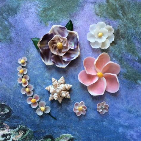 Seashell Flower Sampler Pack By Larkonthesand On Etsy Shell Crafts