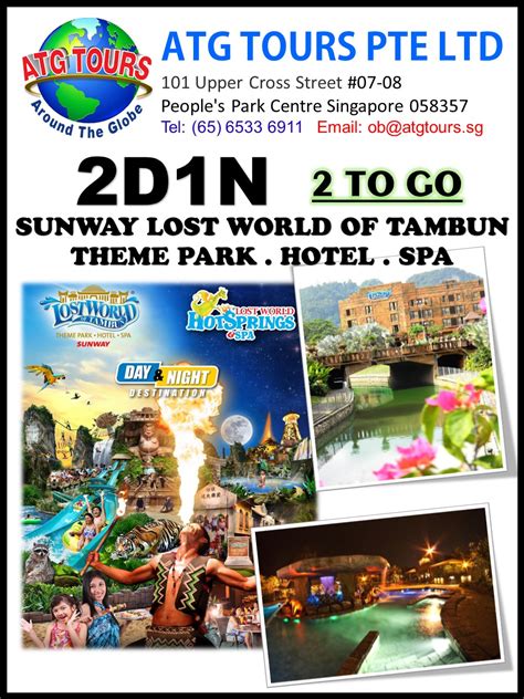 Prices and rates on lost world of tambun theme park entrance ticket, hot springs and spa by night ticket, pay per ride, locker and tube rental. Buy 2Days 1Night Sunway Lost World of Tambun Deals for ...