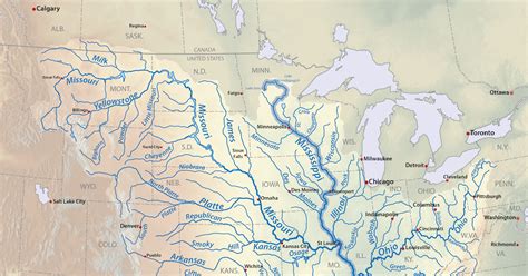 Map Of The United States With Rivers