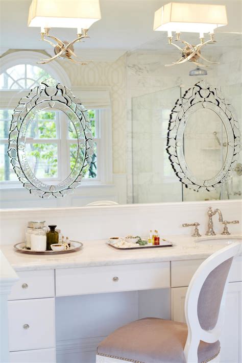 Choose an elegant vanity with a top or mix and match our vanities without tops with our selection of vanity tops and parts. Traditional Master Bathroom Vanity With Venetian Mirrors ...