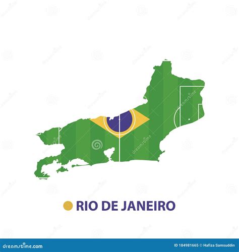 Rio De Janeiro State Map Vector Illustration Decorative Design Stock