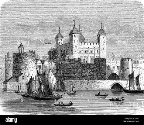 The Tower Of London England Reproduction Of A Woodcut From The Year
