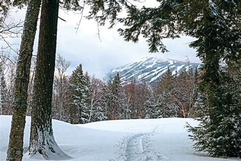 Where In Maine Snow Streaked Peak Down East Magazine