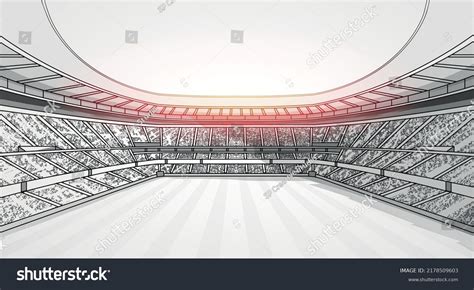 Sketch Soccer Football Stadium Background Football Stock Vector