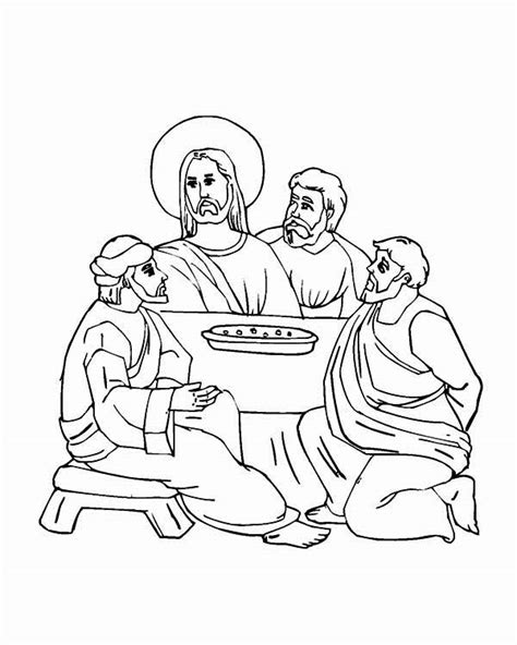 The Last Meal Of Jesus In The Last Supper Coloring Page Kids Play Color