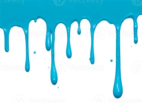 Blue Paint Drips Border Isolated On A Transparent Background Ai