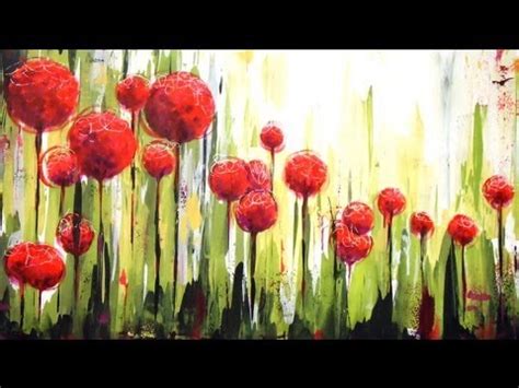 Como pintar con acrílicos - Cuadro "Flores en el jardin ...