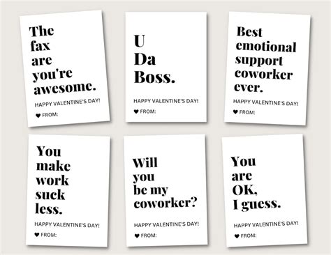 Funny Coworker Valentines Set2 Workplace Valentine Cards For Boss For Colleague For