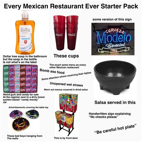 Every Mexican Restaurant Ever Starter Pack Rstarterpacks