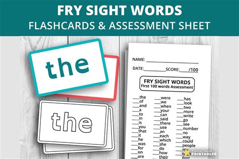 Fry Sight Words First 100 Grafik Von Printablescc · Creative Fabrica