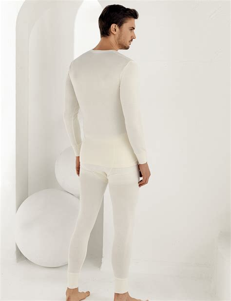 Sahinler Men Thermal Underwear Long Cream Me092