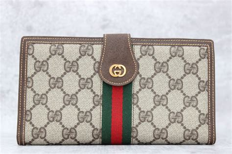 Gucci Vintage Brown Monogram Wallet At Jills Consignment