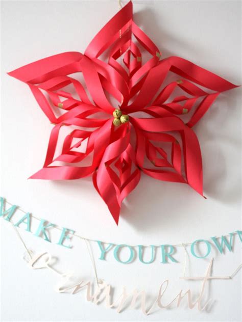 Festive Poinsettia Paper Craft And Hand Crafted Banner Hgtv