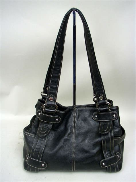 Tignanello Black Leather Shoulder Bag Ebay