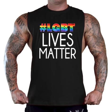Mens Rainbow Lgbt Lives Matter Black T Shirt Tank Gay Pride Equality