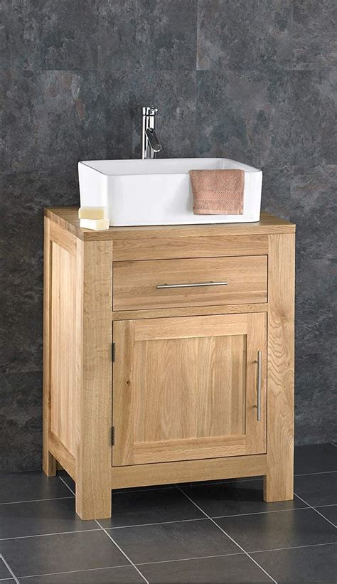 Alta 600mm By 500mm Solid Oak Vanity Unit Bathroom Cabinet With Basin