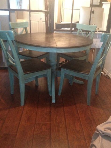 At the time justin and i had just bought our second home and needed a dining table. dining room set redo with chalk paint ideas - Google ...