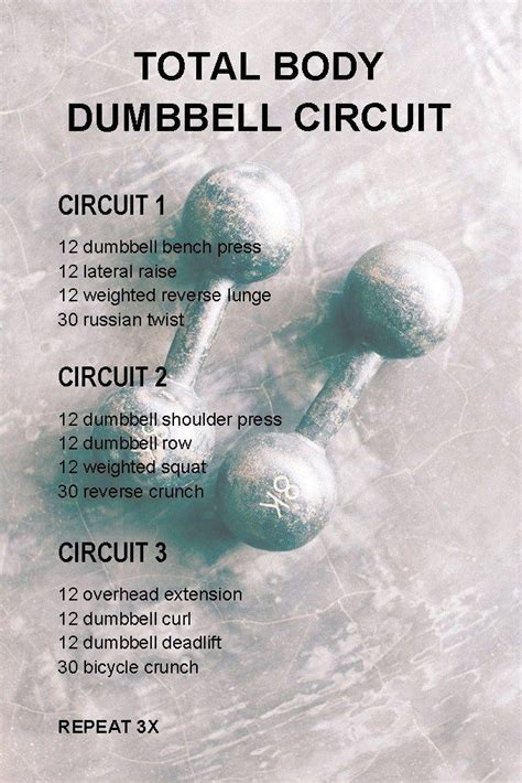 Total Body Dumbbell Circuit Circuit Workout Interval Workout At