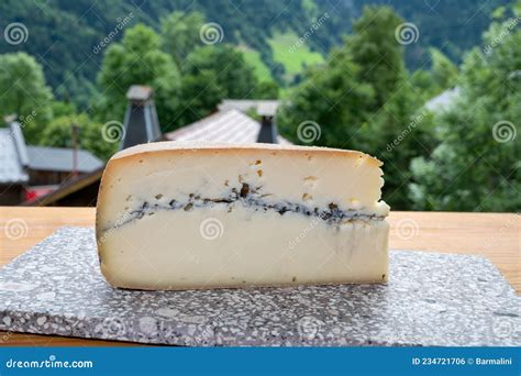 Cheese Collection, French Cheese Made from Raw Cow Milk Morbier and