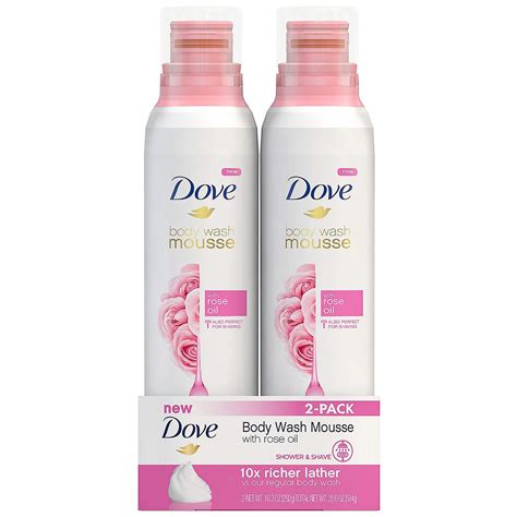 Dove Rose Oil Mousse Body Wash 2 Pack 103 Oz