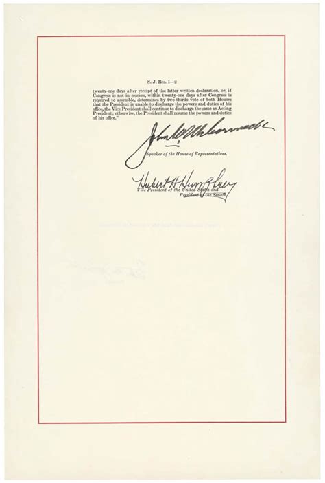 According to encyclopedia britannica, while the first section in the aftermath of the assassination of president john f. 25th Amendment to the Constitution - U.S. Amendment XXV ...
