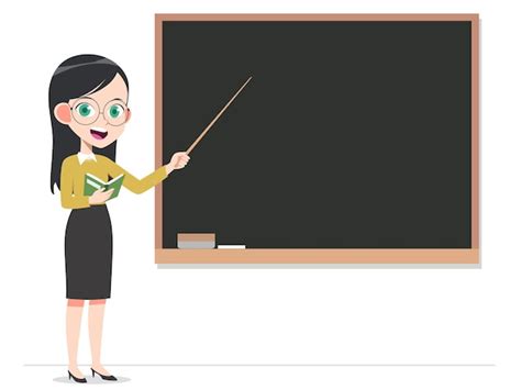 Premium Vector Vector Illustration Of Cartoon Female Teacher Pointing
