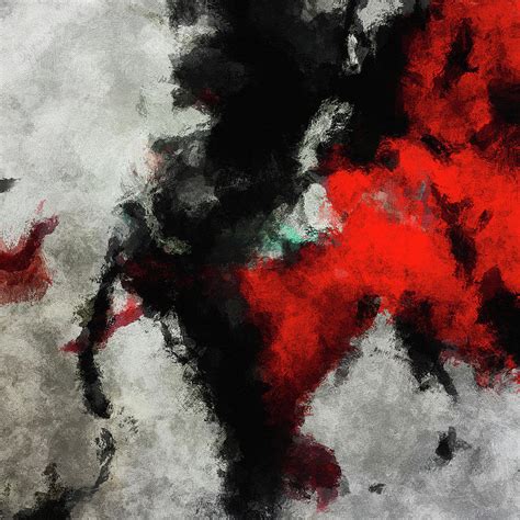 Black And Red Abstract Minimalist Painting Digital Art By Inspirowl