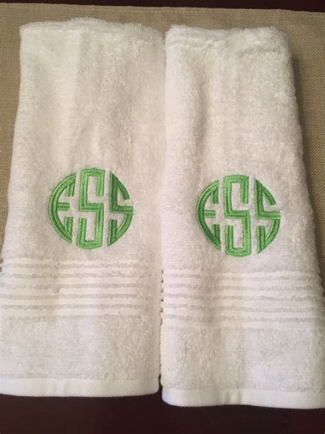 Monogrammed Hand Towel Set Bath Towels Personalized Towels