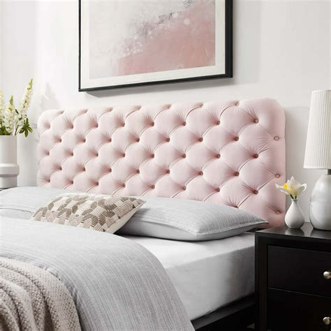 Modway Lizzy Tufted King California King Performance Velvet Headboard Pink