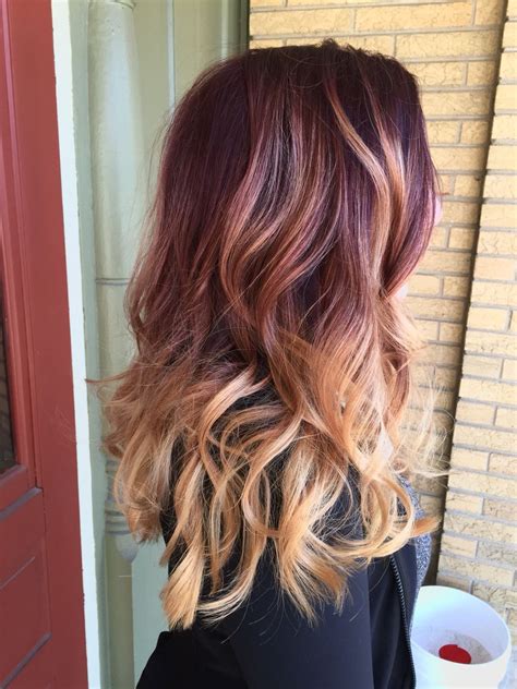 Dark ash blonde doesn't cover brassy hair, per se. Red to blonde bayalage | Blonde bayalage hair, Ombre hair ...