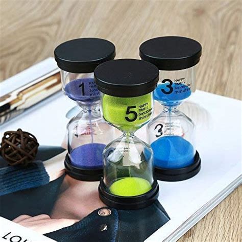 Sand Timer Set 3 Pack Colorful Sandglass Hourglass Clock 1 5 Minutes