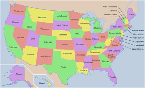 52 States Of America Map