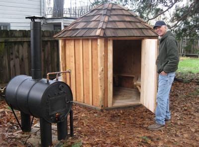 Six Sided Home Built Wood Fired Cedar Steam Sauna | Wood sauna